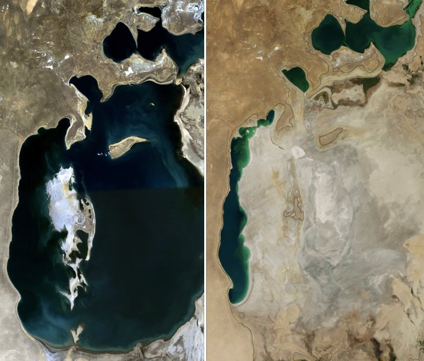 Arial Sea, left in 2000, right in 2014